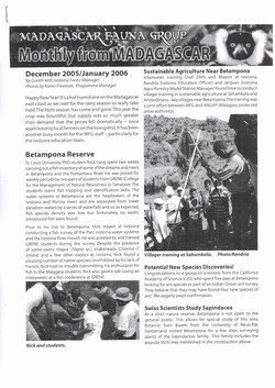 Monthly from Madagascar: Madagascar Fauna Group: December 2005 / January 2006: Volume 3, Issue 1