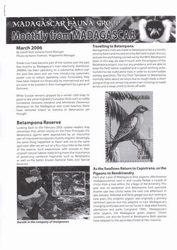 Monthly from Madagascar: Madagascar Fauna Group: March 2006: Volume 3, Issue 3