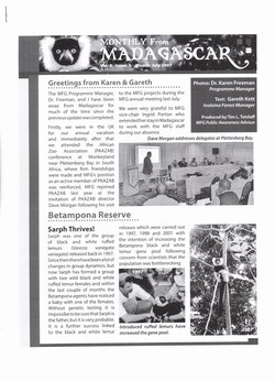 Monthly from Madagascar: Madagascar Fauna Group: July 2007: Volume 4, Issue 3