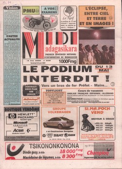 Midi Madagasikara: No. 5430 (vendredi 23 juin 2001)