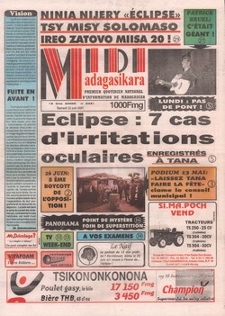 Midi Madagasikara: No. 5431 (samedi 23 juin 2001)