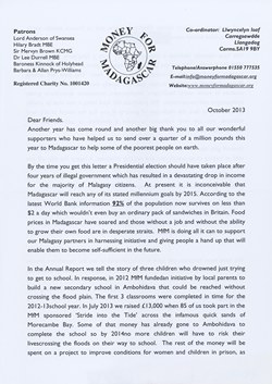 Money for Madagascar Letter: October 2013