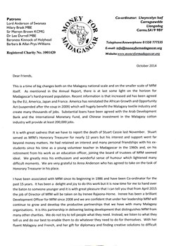 Money for Madagascar Letter: October 2014