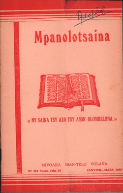 Mpanolotsaina: No. 226: Janvier-Mars 1960
