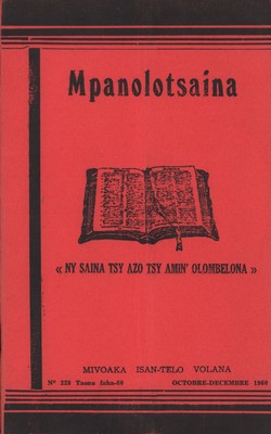 Mpanolotsaina: No. 229: Octobre-Décembre 1960