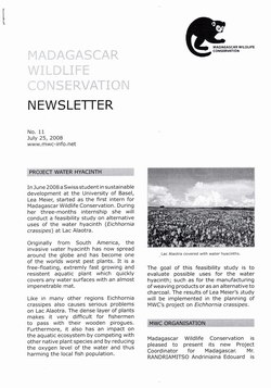 Madagascar Wildlife Conservation Newsletter: No. 11, July 25, 2008