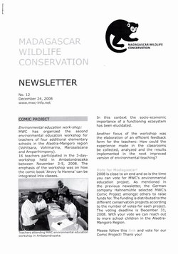Madagascar Wildlife Conservation Newsletter: No. 12, December 24, 2008