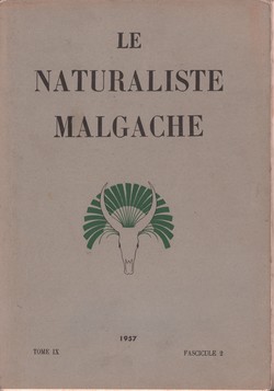 Le Naturaliste Malgache: Tome IX, Fascicule 2