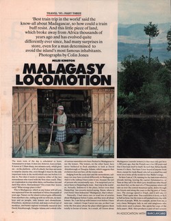 Travel '91 Train Journeys: Part Three: Malagasy Locomotion: The Observer Magazine, 20 January 1991