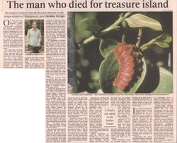 The man who died for treasure island: The Times, Monday 6 February 1995