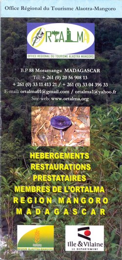 ORTALMA: Office Régional du Tourisme Alaotra-Mangoro: Hebergements, Restaurations, Prestataires, Membres de l'ORTALMA, Région Mangoro Madagascar