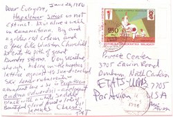 Postcard from Pat Wright: June 26, 1986