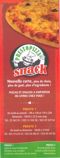 RestoPizza Snack: Nouvelle carte