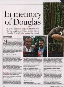 In memory of Douglas: Radio Times, 5-11 September 2009