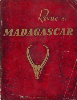 Revue de Madagascar: No 21: Quatrième Trimestre 1954