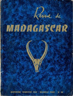Revue de Madagascar: Nouvelle Série: No 20: Quatrième Trimestre 1962