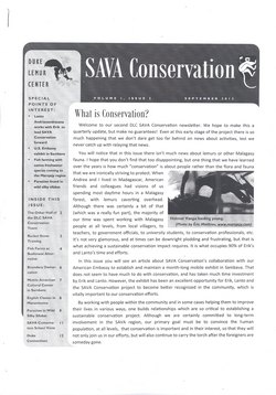 SAVA Conservation: Volume 1, Issue 2: September 2012