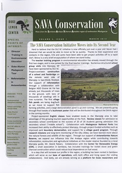 SAVA Conservation: Volume 2, Issue 1: March 2013