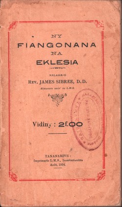 Ny Fiangonana na Eklesia: Dia ny amin'ilay fikambanana naorin'i Jesosy Kristy tompo, sy ny mpanao raharaha ao aminy, sy ny sakramenta tandremany, ary ny fitondrany izay diso fitondrantena, etc