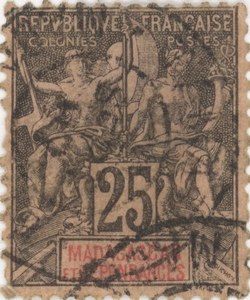 Navigation and Commerce: 25-Centime Postage Stamp