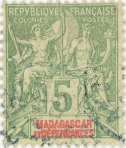 Navigation and Commerce: 5-Centime Postage Stamp