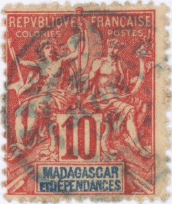 Navigation and Commerce: 10-Centime Postage Stamp