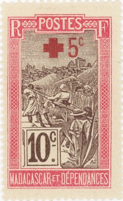 Filanjana: 10+5-Centime Postage Stamp