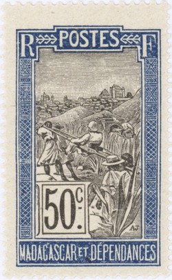 Filanjana: 50-Centime Postage Stamp