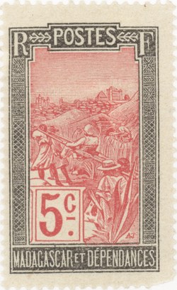 Filanjana: 5-Centime Postage Stamp