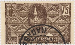 Betsileo Woman: 75-Centime Postage Stamp