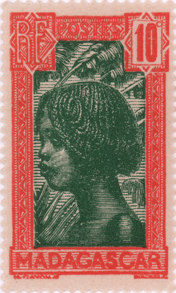 Hova Girl: 10-Centime Postage Stamp