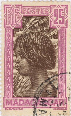 Hova Girl: 25-Centime Postage Stamp