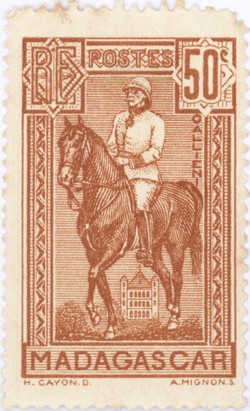 General Gallieni on Horseback: 50-Centime Postage Stamp