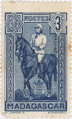 General Gallieni on Horseback: 3-Centime Postage Stamp