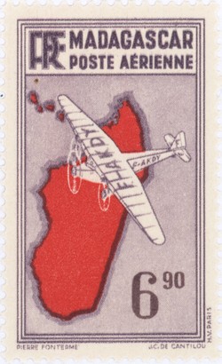 Mailplane: 6.90-Franc Postage Stamp