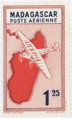 Mailplane: 1.25-Franc Postage Stamp