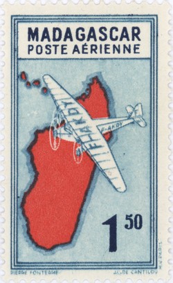 Mailplane: 1.50-Franc Postage Stamp