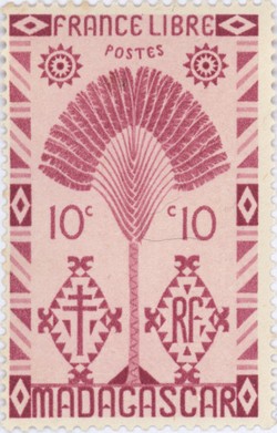 Ravenala Design: 10-Centime Postage Stamp