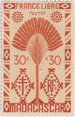 Ravenala Design: 30-Centime Postage Stamp