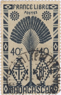 Ravenala Design: 40-Centime Postage Stamp