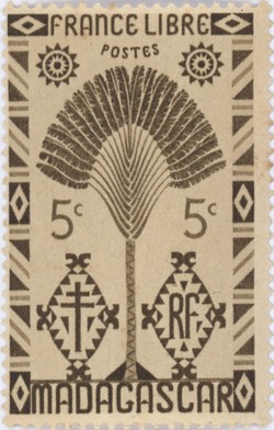 Ravenala Design: 5-Centime Postage Stamp