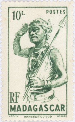 Dancer from the South: 10-Centime Postage Stamp