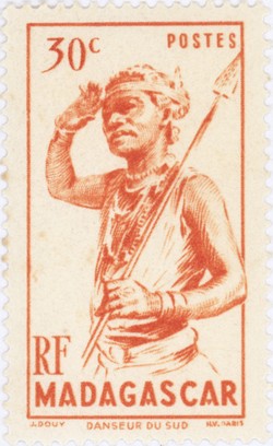 Dancer from the South: 30-Centime Postage Stamp