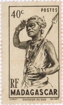 Dancer from the South: 40-Centime Postage Stamp