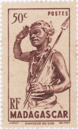 Dancer from the South: 50-Centime Postage Stamp