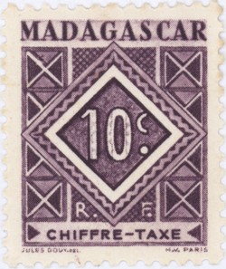 Geometric Design: 10-Centime Postage Stamp