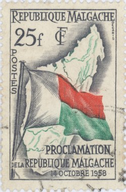 Proclamation of the Malagasy Republic: 25-Franc Postage Stamp