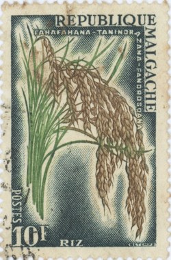 Rice: 10-Franc Postage Stamp