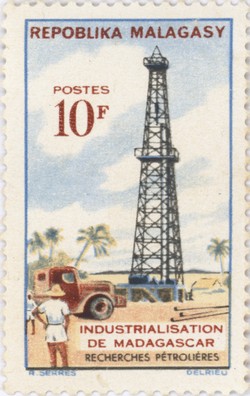 Industrialisation: Search for Oil: 10-Franc Postage Stamp