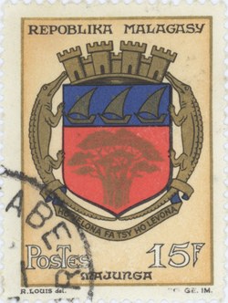 Mahajanga Coat-of-Arms: 15-Franc Postage Stamp